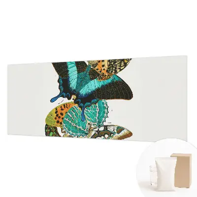 Fotobehang voor de woonkamer met kleurrijke vlinders