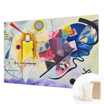 Modern fotobehang voor de woonkamer met kleurrijke abstracte vormen