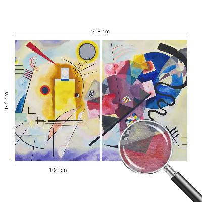 Modern fotobehang voor de woonkamer met kleurrijke abstracte vormen