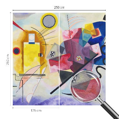 Modern fotobehang voor de woonkamer met kleurrijke abstracte vormen