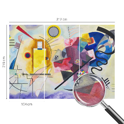 Modern fotobehang voor de woonkamer met kleurrijke abstracte vormen
