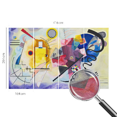 Modern fotobehang voor de woonkamer met kleurrijke abstracte vormen