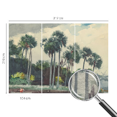 Premium fotobehang met een exotisch palmbomenmotief