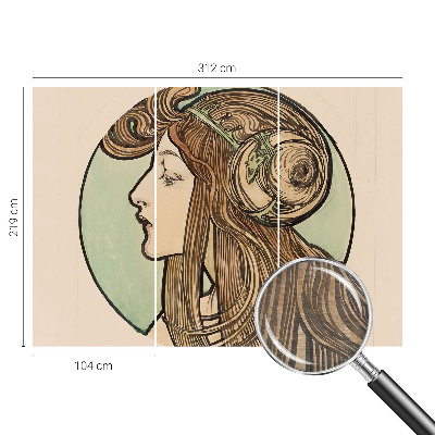 Groot fotobehang Art Nouveau-portret