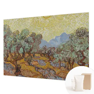 Vliesbehang fotobehang met een ontwerp van olijfbomen