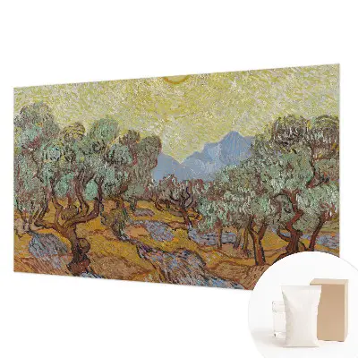 Vliesbehang fotobehang met een ontwerp van olijfbomen