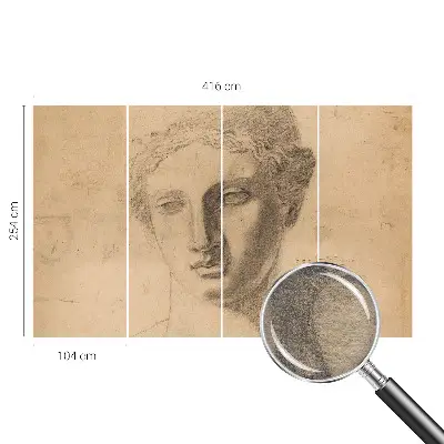 Muur behang met vrouwenportret