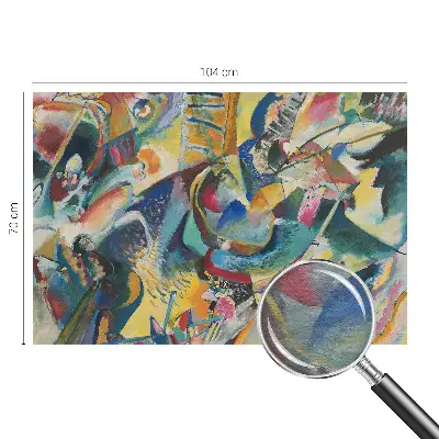 Behang met print met een kleurrijk abstract dessin