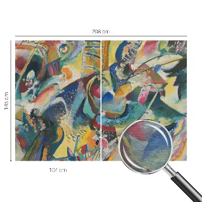 Behang met print met een kleurrijk abstract dessin