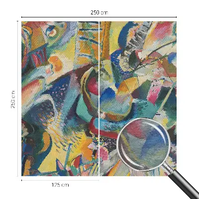 Behang met print met een kleurrijk abstract dessin