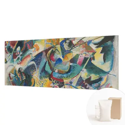 Behang met print met een kleurrijk abstract dessin
