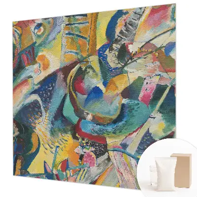 Behang met print met een kleurrijk abstract dessin