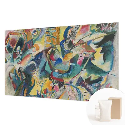 Behang met print met een kleurrijk abstract dessin