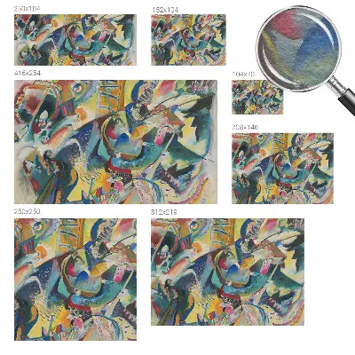 Behang met print met een kleurrijk abstract dessin