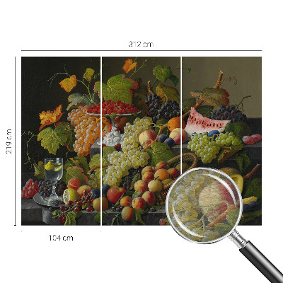 Naadloos fotobehang met een fruitsamenstelling als motief
