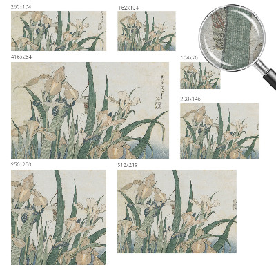 Fotobehang slaapkamer met delicate irissen als motief