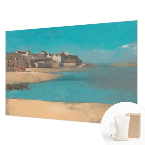 Fotobehang voor slaapkamer met een rustig dorpslandschap