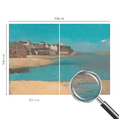 Fotobehang voor slaapkamer met een rustig dorpslandschap