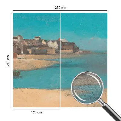 Fotobehang voor slaapkamer met een rustig dorpslandschap
