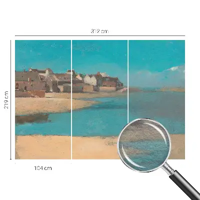 Fotobehang voor slaapkamer met een rustig dorpslandschap