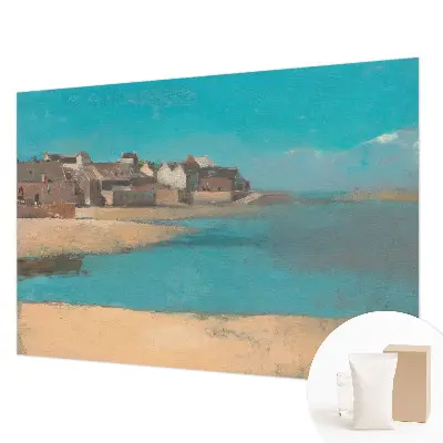 Fotobehang voor slaapkamer met een rustig dorpslandschap
