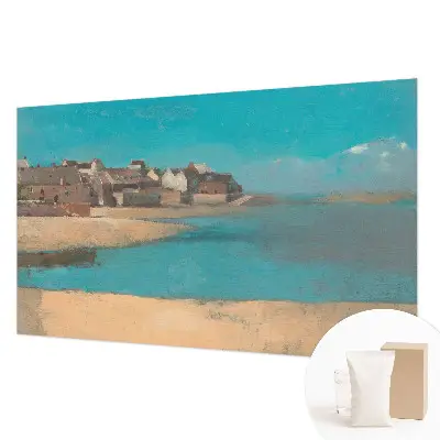 Fotobehang voor slaapkamer met een rustig dorpslandschap