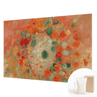 Fotobehang voor de woonkamer met een abstract bloemenmotief