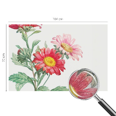 Fotobehang voor de slaapkamer met tere bloemen als dessin