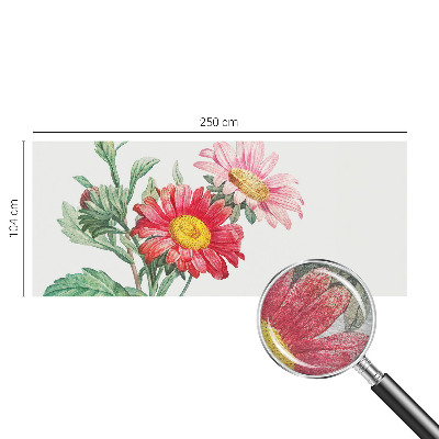 Fotobehang voor de slaapkamer met tere bloemen als dessin