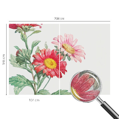Fotobehang voor de slaapkamer met tere bloemen als dessin