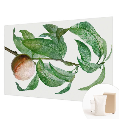 Modern fotobehang voor de woonkamer met een rijpe perzik als motief