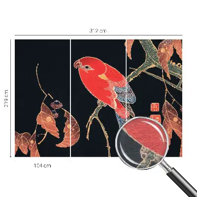 Fotobehang met een exotische vogel als motief