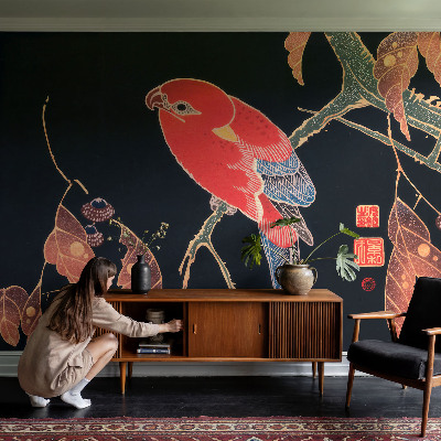 Fotobehang met een exotische vogel als motief