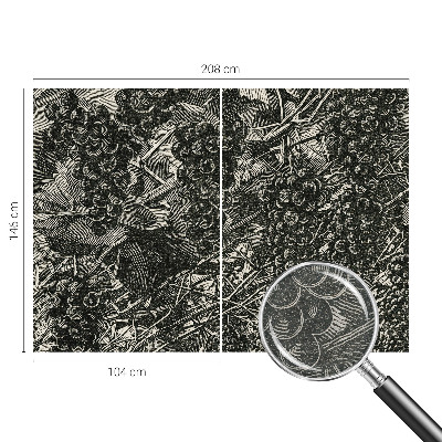 Muurbehang met een dessin van druiven