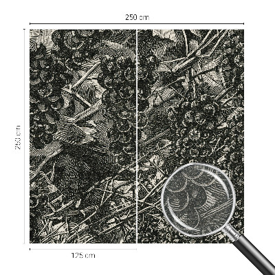 Muurbehang met een dessin van druiven