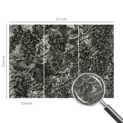 Muurbehang met een dessin van druiven