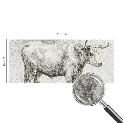 Fotobehang naadloos met een illustratie van een stierpotlood