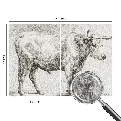 Fotobehang naadloos met een illustratie van een stierpotlood