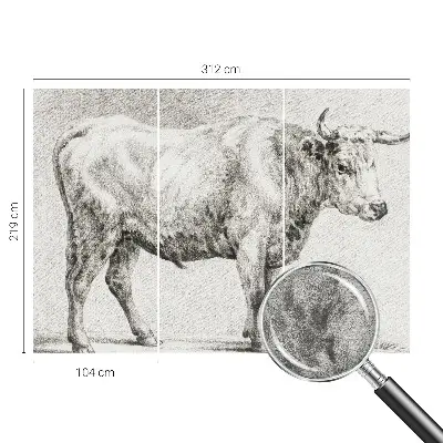 Fotobehang naadloos met een illustratie van een stierpotlood