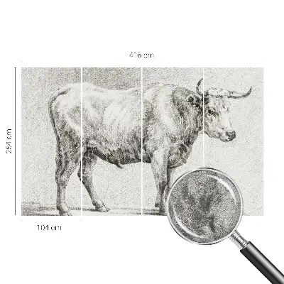 Fotobehang naadloos met een illustratie van een stierpotlood