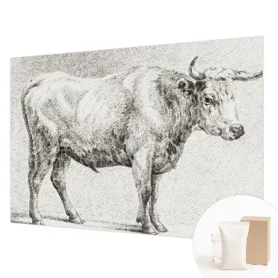 Fotobehang naadloos met een illustratie van een stierpotlood