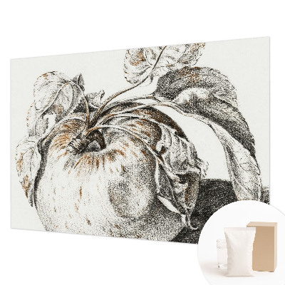 Naadloos fotobehang met print van appelbladeren