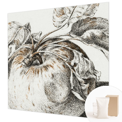 Naadloos fotobehang met print van appelbladeren
