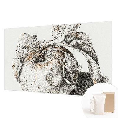 Naadloos fotobehang met print van appelbladeren