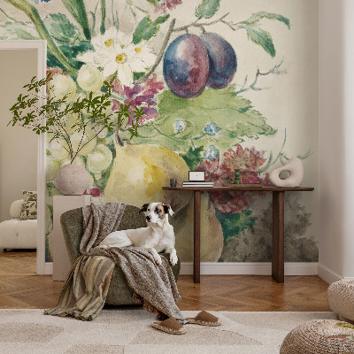 Fotobehang woonkamer Bloemen en vruchten