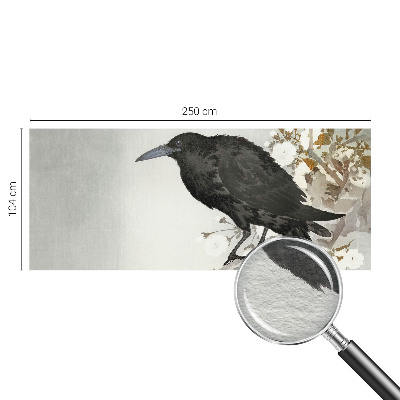 Fotobehang slaapkamer Raaf in de bloemen