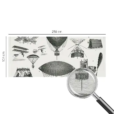 Fotobehang voor de slaapkamer met een print van de geschiedenis van de luchtvaart
