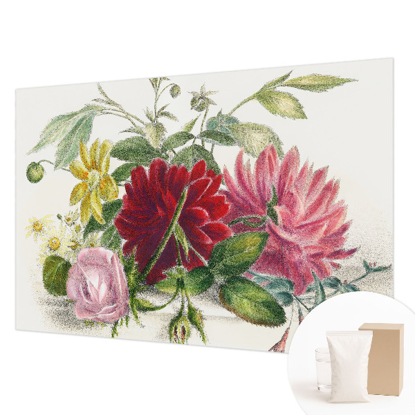 Fotobehang voor de woonkamer met een bloemenboeket als motief