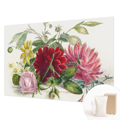 Fotobehang voor de woonkamer met een bloemenboeket als motief