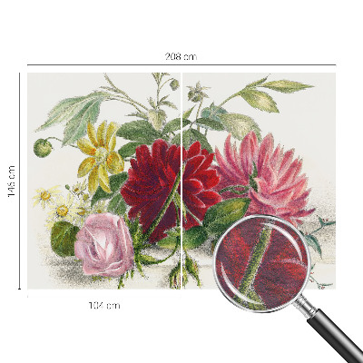 Fotobehang voor de woonkamer met een bloemenboeket als motief